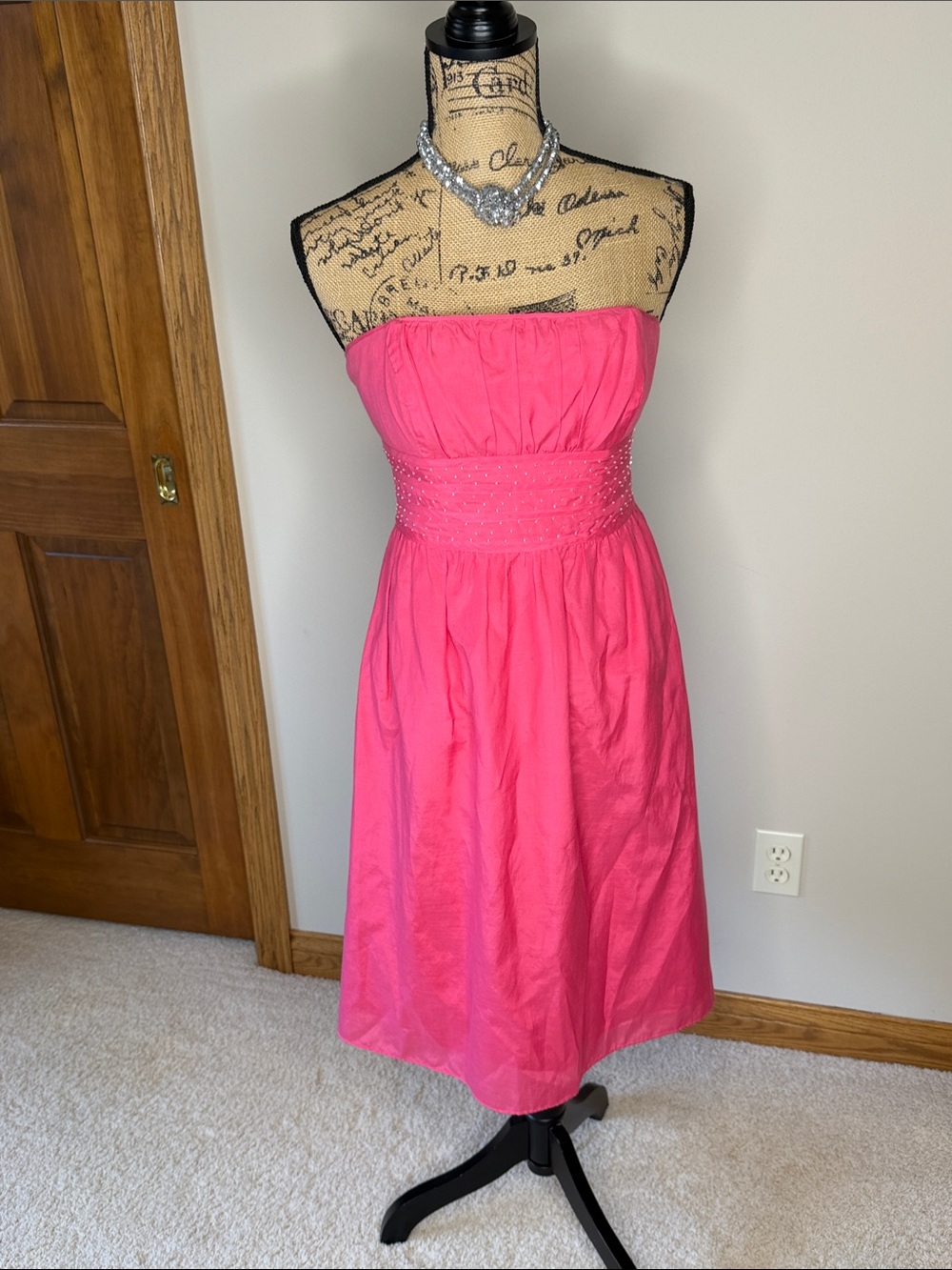 Lilly Pulitzer pink dress with beaded waist
